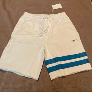 NWT Helmut Lang Mens White Shorts with Blue Stripes size M